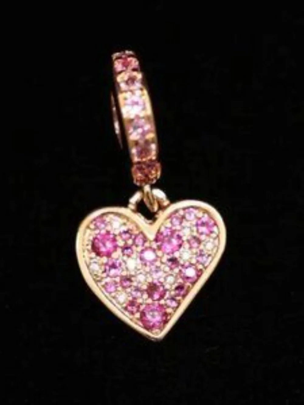 Pandora Pink Crystal Heart Bracelet Charm